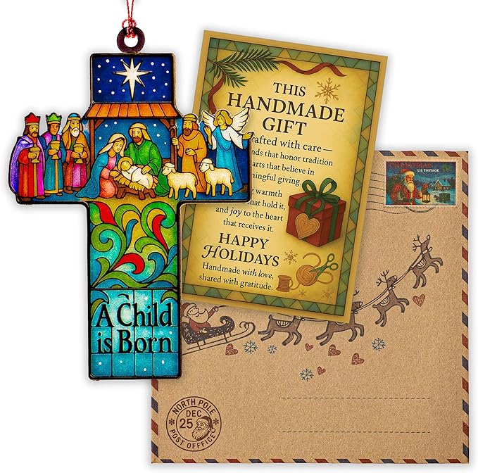 Cross Christmas Ornaments - Christian Christmas Decor - Cross Ornaments for Christmas Tree - Religious Christmas Ornaments - Christian Christmas Ornaments - Nativity Christmass Ornament