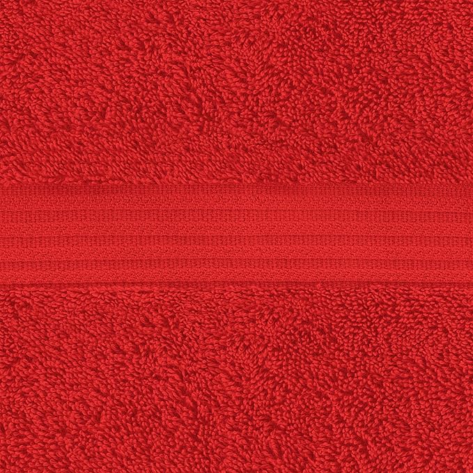 American Veteran Towel, 100% Cotton Turkish Washcloths for Bathroom Essentials 4 Pack, Soft Absorbent Wash Cloths Quick Drying Small Towels Washrags, Red