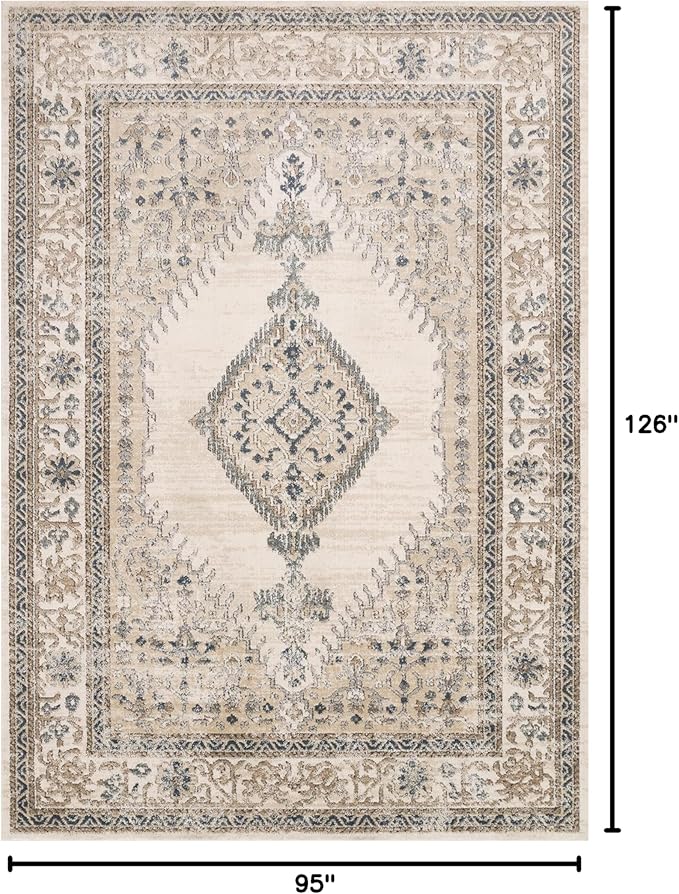 Loloi Teagan Collection TEA-02 Oatmeal/Ivory 7'-11" x 10'-6" Area Rug, Large, Soft Neutral Rug, High-Traffic for Living Room, Bedroom, Home Office, Dining Area