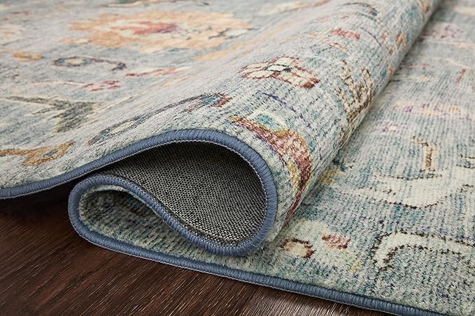 Loloi Margot Collection MAT-06 Denim/Multi 2'-3" x 3'-9" Accent Rug feat. CloudPile, No-Shed Easy Clean Large Patterned Area Rug for Living Room, Bedroom, Dining Area