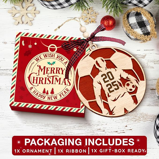 Soccer Ornaments for Christmas Tree - Perfect Soccer Gifts for Boys and Girls, Ideal Ornaments for Soccer Players and Coaches, 2025 Soccer-Ornament for Christmas Decoration