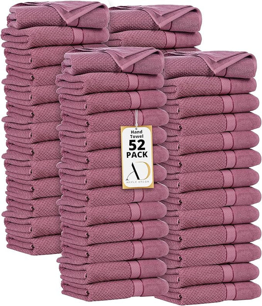 Ample Decor 100% Cotton Grape Purple Hand Towel for Kitchen Set of 52, Absorbent Premium Quality, for Bathroom, Hotel, Spa, Gym, Kitchen - 18 X 28 Inch