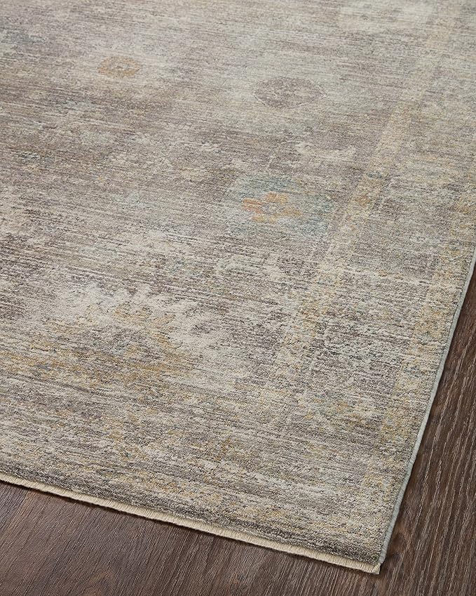 Loloi Magnolia Home by Joanna Gaines Millie Collection MIE-05 Stone/Natural 2'-7" x 8'-0", .25" Pile Height, Runner Rug