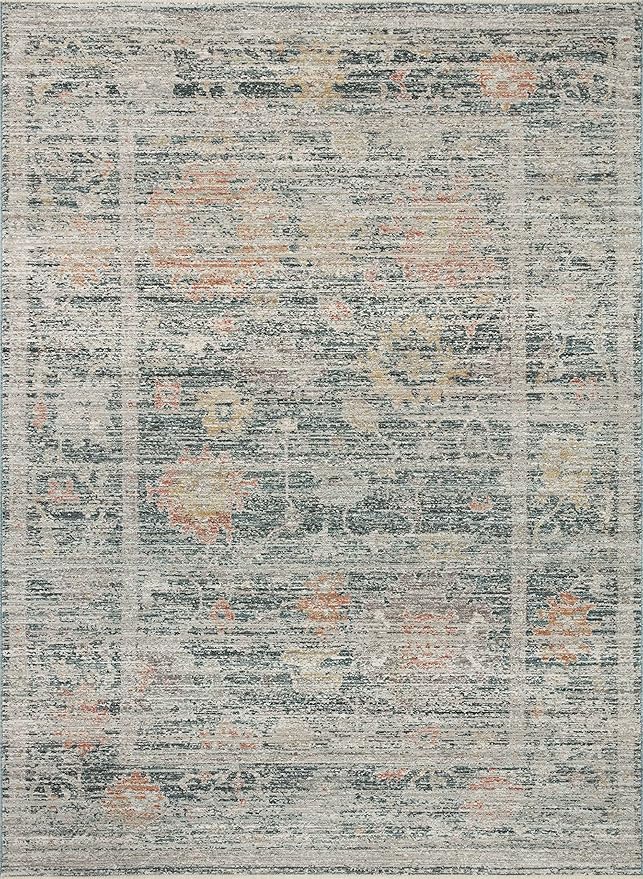 Loloi Magnolia Home by Joanna Gaines Millie Collection MIE-01 Blue/Multi 2'-7" x 12'-0", .25" Pile Height, Runner Rug