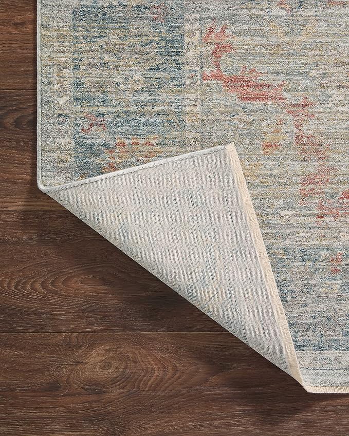 Loloi Magnolia Home by Joanna Gaines Millie Collection MIE-04 Slate/Multi 9'-6" x 13'-1", .25" Pile Height, Area Rug