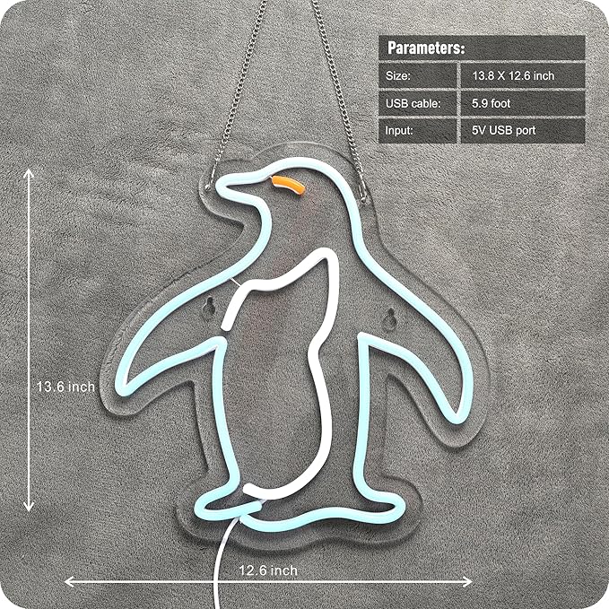 Penguin neon signs for wall decor penguin LED light for bar pub store club garage bedroom home artwork gift