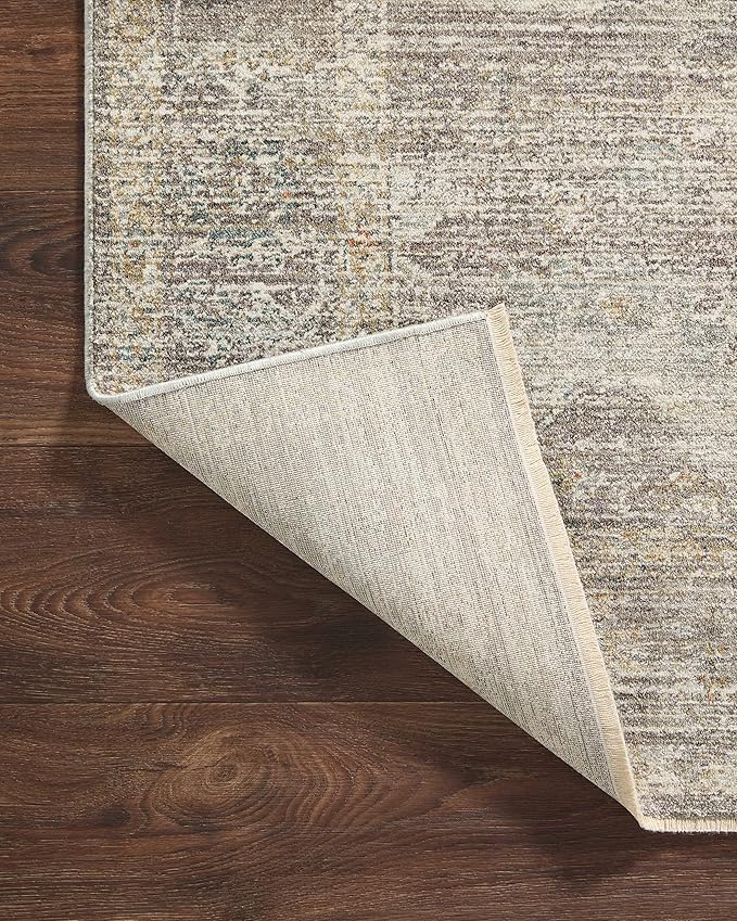 Loloi Magnolia Home by Joanna Gaines Millie Collection MIE-05 Stone/Natural 5'-3" x 7'-6", .25" Pile Height, Area Rug