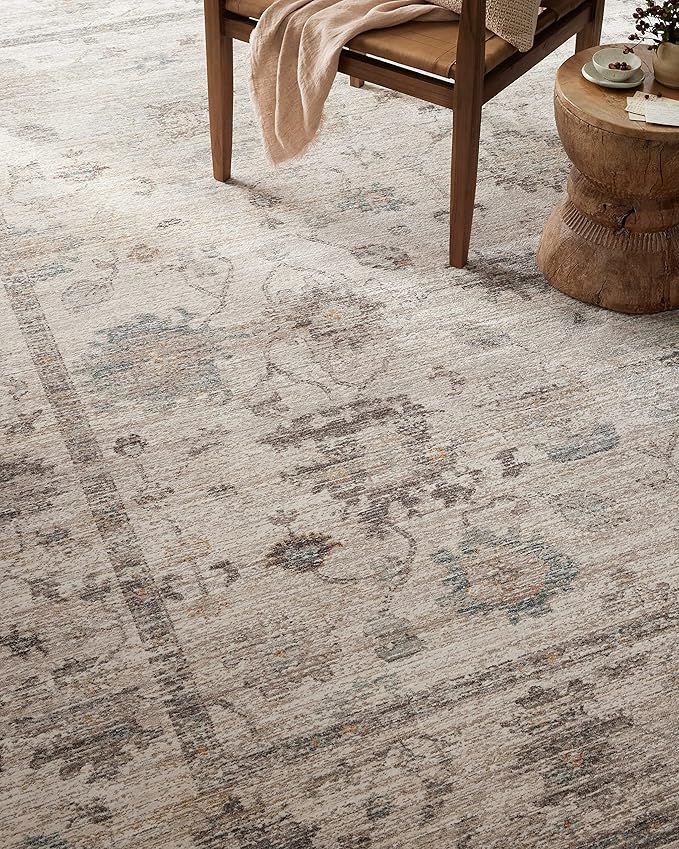 Loloi Magnolia Home by Joanna Gaines Millie Collection MIE-01 Silver/Dove 2'-7" x 12'-0", .25" Pile Height, Runner Rug