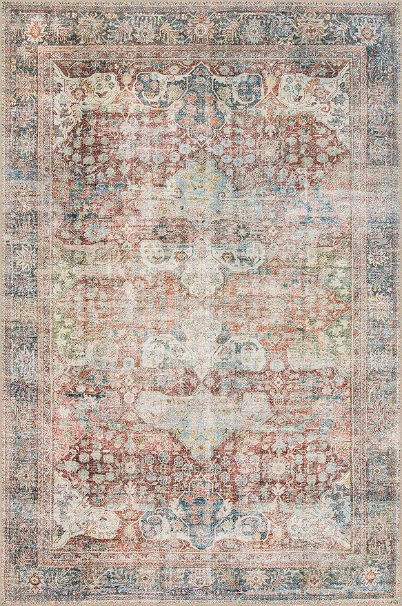 Loloi Loren Collection LQ-14 Brick/Multi 7'-6" x 9'-6" Area Rug