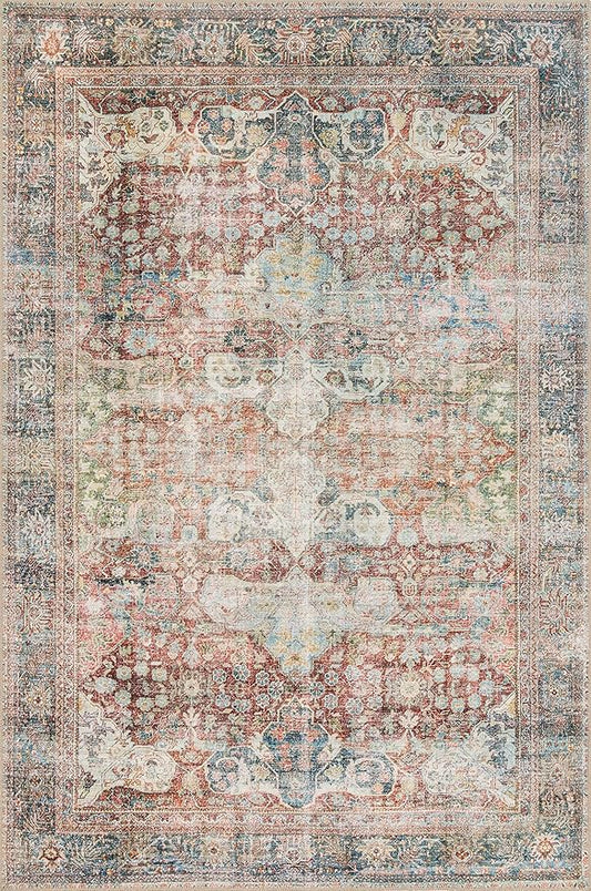Loloi Loren Collection LQ-14 Brick/Multi 7'-6" x 9'-6" Area Rug