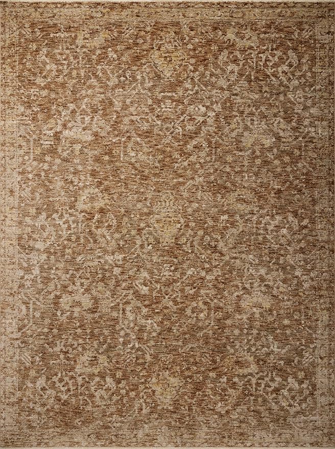 Loloi Magnolia Home by Joanna Gaines Junie Collection JUE-01 Clay/Natural 11'-6" x 15'-7", .38" Pile Height, Area Rug