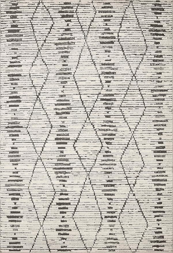 Loloi Kamala Collection KAM-02 Charcoal/Dove 2'-7" x 8'-0" Runner Rug