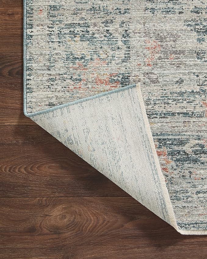 Loloi Magnolia Home by Joanna Gaines Millie Collection MIE-01 Blue/Multi 2'-7" x 12'-0", .25" Pile Height, Runner Rug
