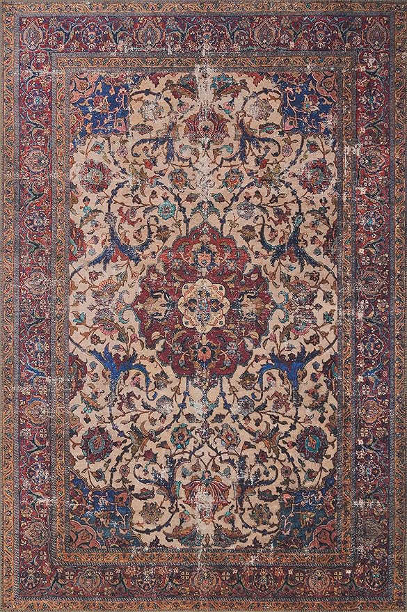 Loloi Loren Collection LQ-11 Sand/Multi 7'-6" x 9'-6" Area Rug