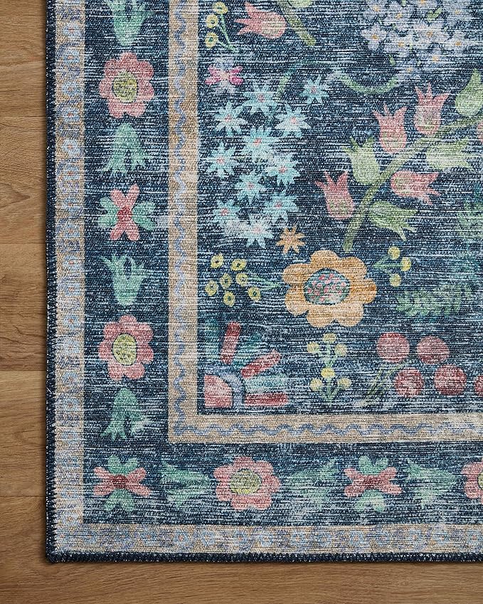 Loloi Rifle Paper Co. Maison Collection MAO-06 Blue/Multi 2'-6" x 7'-6", .19" Pile Height, Runner Rug