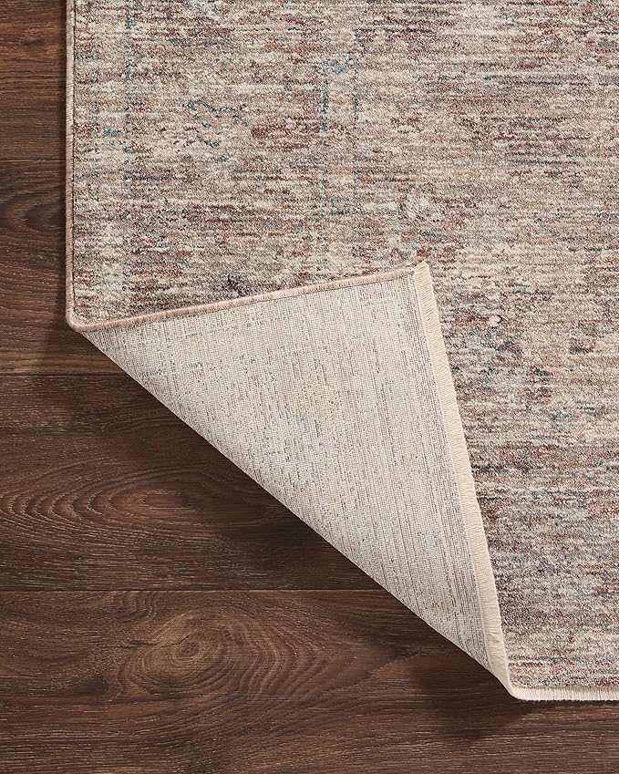 Loloi Magnolia Home by Joanna Gaines Millie Collection MIE-04 Brick/Fog 2'-7" x 8'-0", .25" Pile Height, Runner Rug