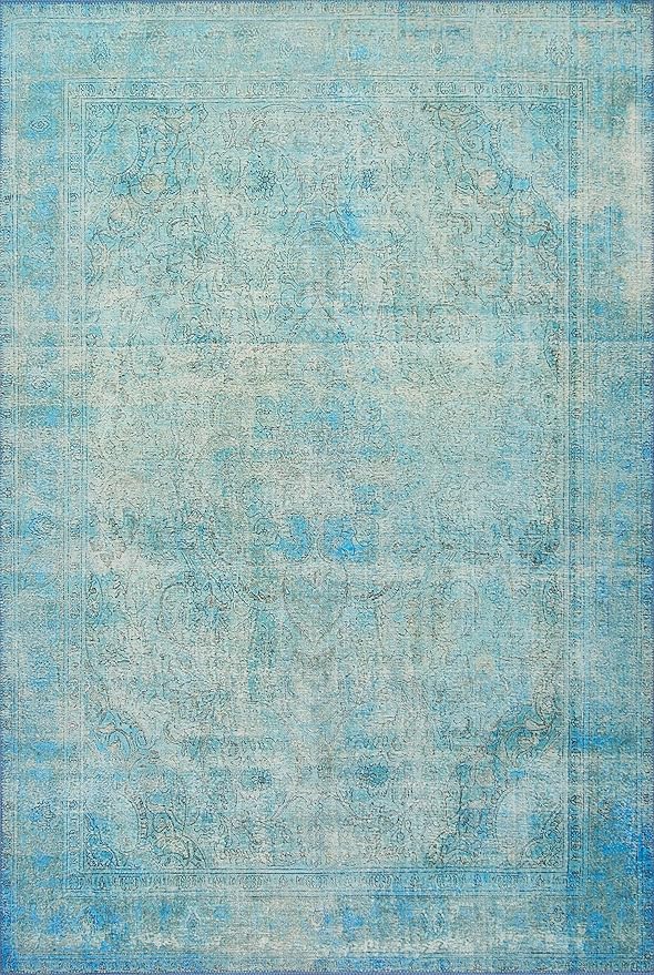 Loloi Loren Collection LQ-08 Aqua 5'-0" x 7'-6" Area Rug