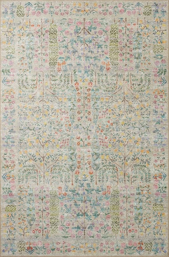 Loloi Rifle Paper Co. Maison Collection MAO-07 Khaki 3'-9" x 5'-6", .19" Pile Height, Accent Rug