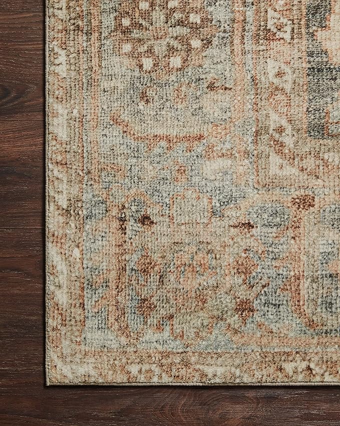 Loloi Margot Collection MAT-03 Ocean/Spice 2'-6" x 11'-6" Runner Rug feat. CloudPile, No-Shed Easy Clean Large Patterned Area Rug for Living Room, Bedroom, Dining Area