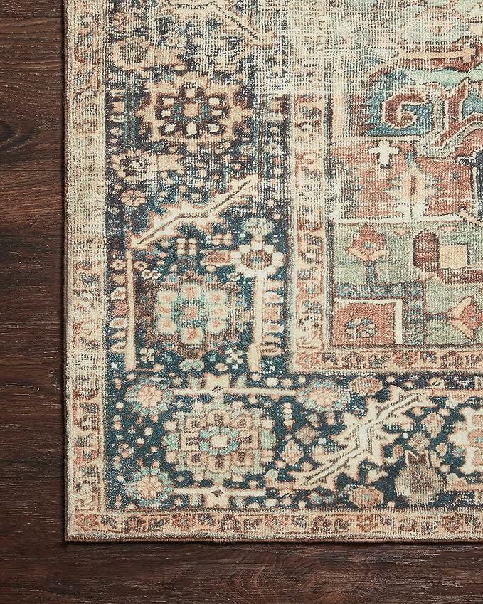 Loloi Margot Collection MAT-02 Terracotta/Lagoon 2'-6" x 11'-6" Runner Rug feat. CloudPile, No-Shed Easy Clean Large Patterned Area Rug for Living Room, Bedroom, Dining Area