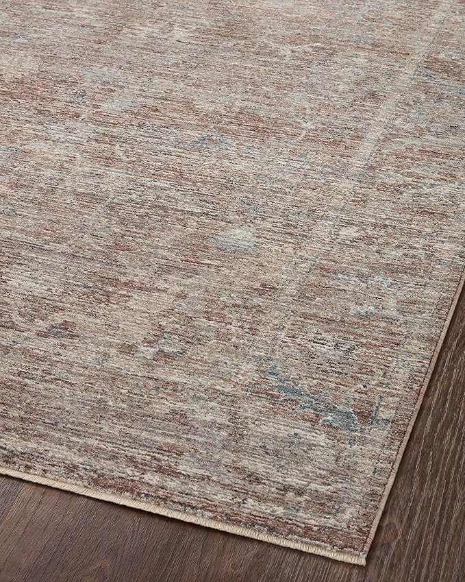 Loloi Magnolia Home by Joanna Gaines Millie Collection MIE-04 Brick/Fog 2'-7" x 8'-0", .25" Pile Height, Runner Rug