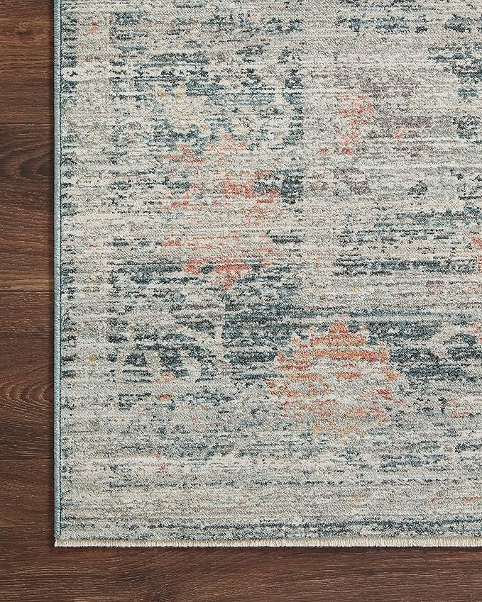 Loloi Magnolia Home by Joanna Gaines Millie Collection MIE-01 Blue/Multi 3'-6" x 5'-6", .25" Pile Height, Accent Rug