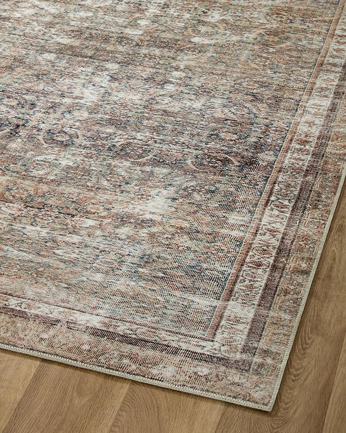 Loloi Chris Loves Julia Jules Collection JUL-09 Ink/Terracotta 2'-6'' x 9'-6'', .13" Pile Height, Runner Rug