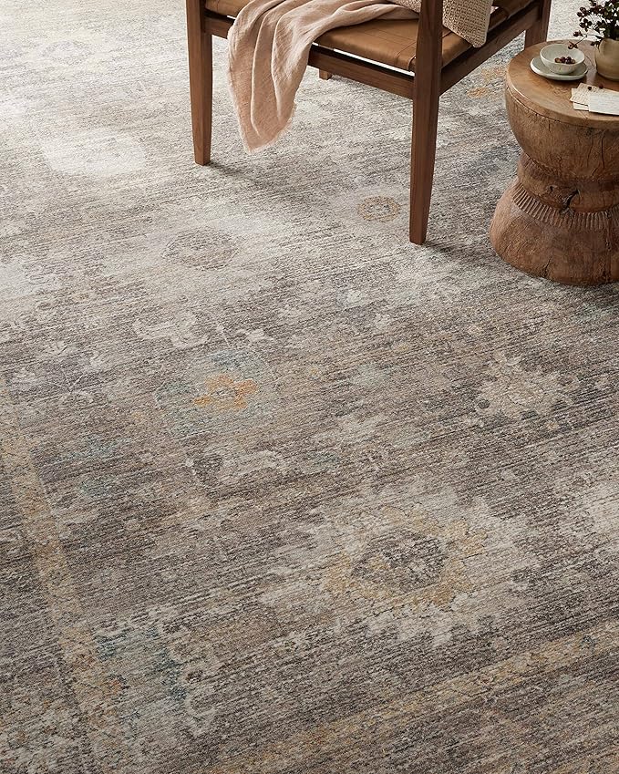 Loloi Magnolia Home by Joanna Gaines Millie Collection MIE-05 Stone/Natural 2'-7" x 14', .25" Pile Height, Runner Rug