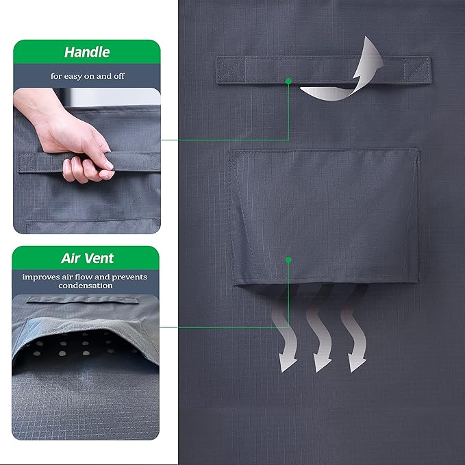 F&J Outdoors Patio Chair Covers, Heavy Duty Waterproof UV Resistant Outdoor Large Deep Seat Lounge Chair Club Chair Cover, Grey, 2Pack, 40" W x 40" D x 36" H