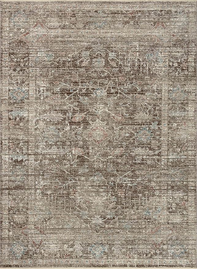 Loloi Magnolia Home by Joanna Gaines Millie Collection MIE-03 Charcoal/Dove 2'-3" x 3'-10", .25" Pile Height, Accent Rug