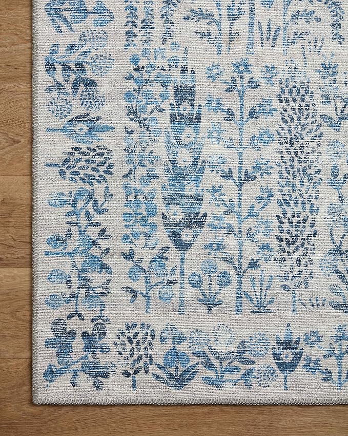 Loloi Rifle Paper Co. Maison Collection MAO-07 Blue 2'-3" x 3'-9", .19" Pile Height, Accent Rug