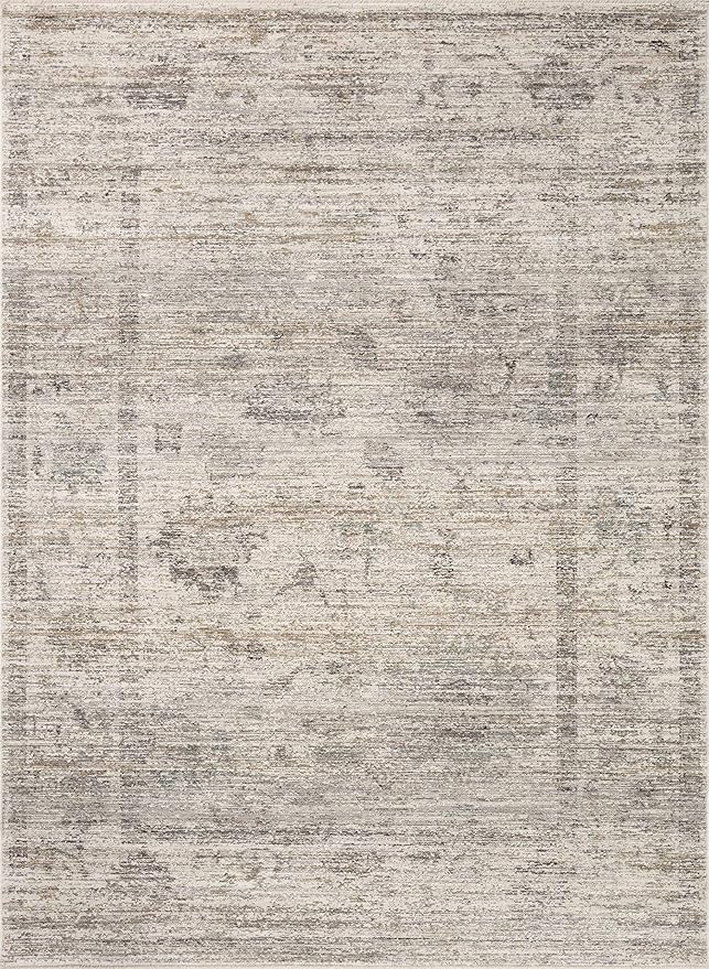 Loloi Magnolia Home by Joanna Gaines Millie Collection MIE-01 Silver/Dove 3'-6" x 5'-6", .25" Pile Height, Accent Rug
