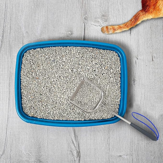 Sand Dipper Metal Cat Litter Scoop – Long Handle Cat Poop Scooper for Litter Box (15”), Heavy-Duty Stainless Steel Kitty Litter Scoop (Scoop)