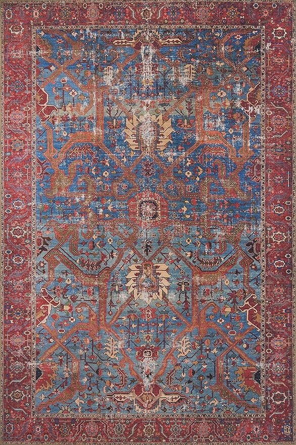 Loloi Loren Collection LQ-10 Blue/Red 8'-4" x 11'-6" Area Rug