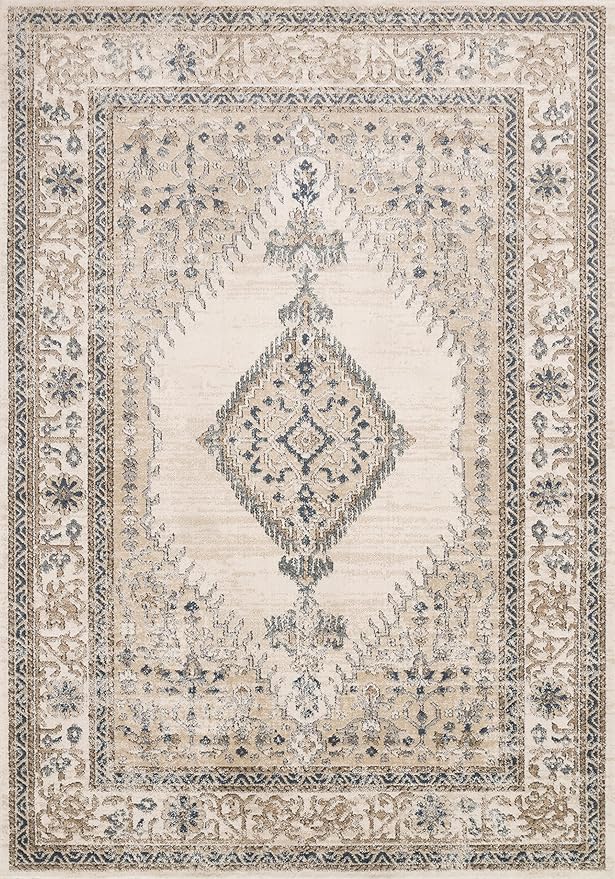 Loloi Teagan Collection TEA-02 Oatmeal/Ivory 2'-8" x 13' Runner Rug, Large, Soft Neutral Rug, High-Traffic for Living Room, Bedroom, Home Office, Dining Area