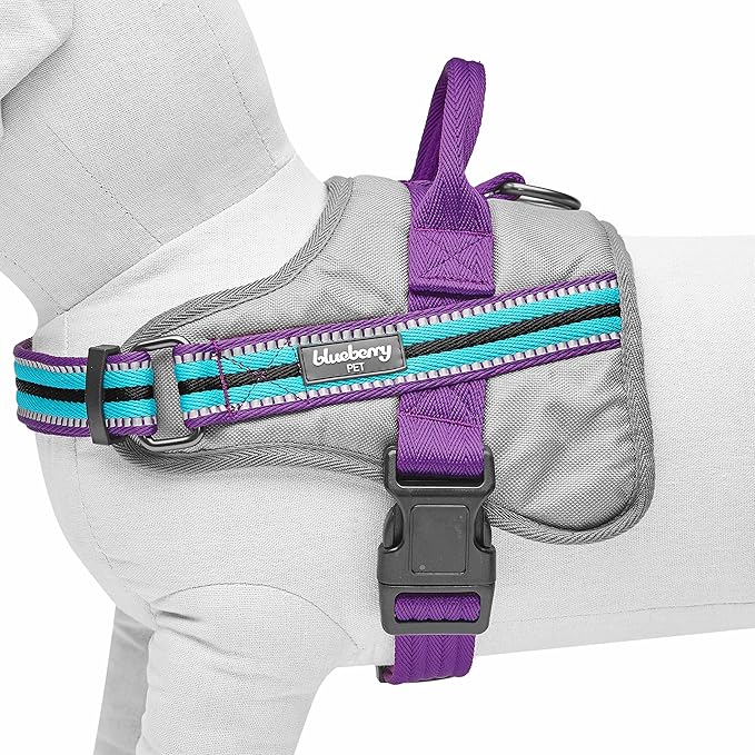 Blueberry Pet Reflective Dog Harness Medium Sized Dog Pink Dog Harness for Large Dogs