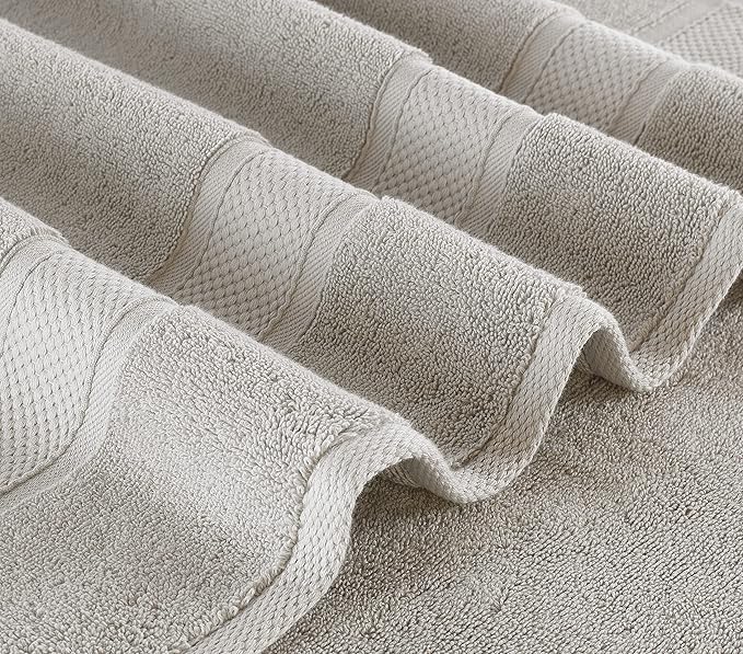 NOVA Luxury Linen - Hotel Quality Turkish Towel Set for Bathroom (4 Pcs Hand Towel Set, Mirage Grey)