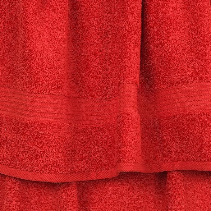 Cotton Paradise Hand Towels for Bathroom, 100% Cotton Turkish 4 Piece Hand Towel Set, Soft Absorbent Face Towels, Red Hand Towels