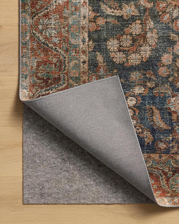 Loloi Chris Loves Julia Jules Collection JUL-10 Ocean/Spice 8'-6" x 11'-6", .13" Pile Height, Area Rug