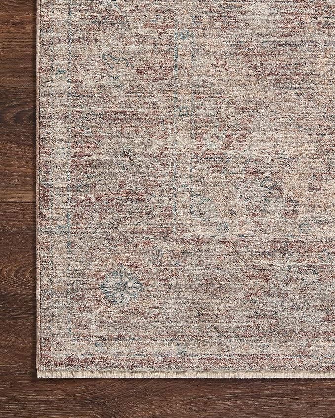Loloi Magnolia Home by Joanna Gaines Millie Collection MIE-04 Brick/Fog 3'-6" x 5'-6", .25" Pile Height, Accent Rug
