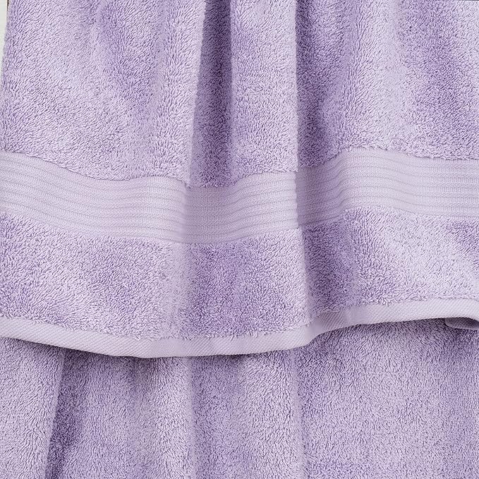 Cotton Paradise 6 Piece Towel Set, 100% Cotton Soft Absorbent Turkish Towels for Bathroom, 2 Bath Towels 2 Hand Towels 2 Washcloths, Lilac Towel Set