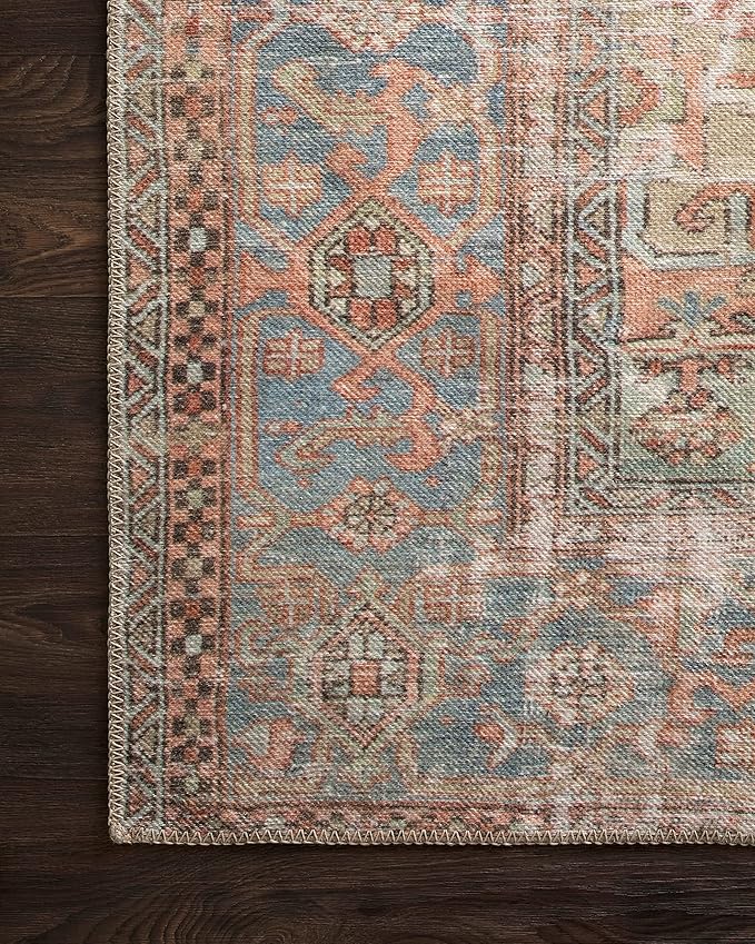 Loloi Loren Collection LQ-15 Terracotta/Sky 5'-0" x 7'-6" Area Rug