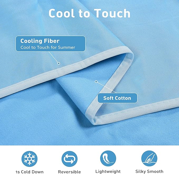 Kritter Planet Waterproof Cooling Dog Mat, Soft Pet Blanket for Summer, Lightweight Outdoor Mat, Reversible Furniture Cover, 30 x 50 inch, Blue