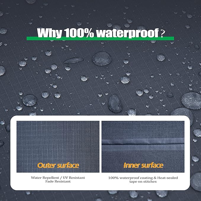 F&J Outdoors Patio Chair Covers Waterproof UV Resistant Heavy Duty Outdoor Dining Chair Adirondack Chair Cover, Grey, 28" W x 30" D x 36" H