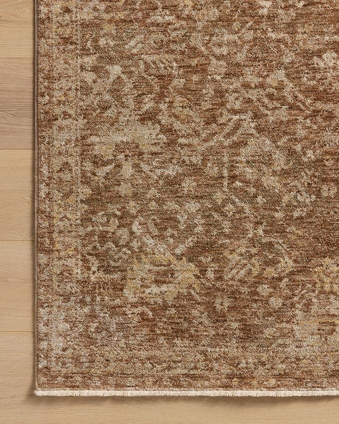 Loloi Magnolia Home by Joanna Gaines Junie Collection JUE-01 Clay/Natural 2'-0" x 3'-0", .38" Pile Height, Accent Rug