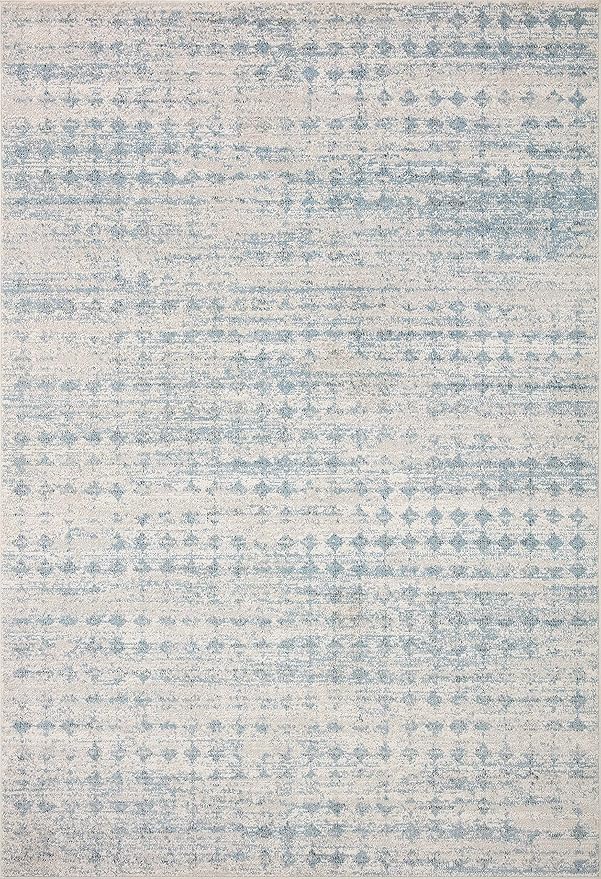Loloi Kamala Collection KAM-04 Sky/Dove 5'-3" x 7'-9" Area Rug
