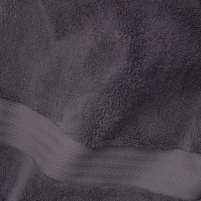 Fabdreams 100% Organic Cotton Bath Towel Set of 6 700 GSM Hotel Premium Plush Absorbent Soft Durable SkinFriendly Spa Quality Bathroom Comfort with 2 Bath 2 Hand Towel and 2 Wash Cloths Charcoal Black