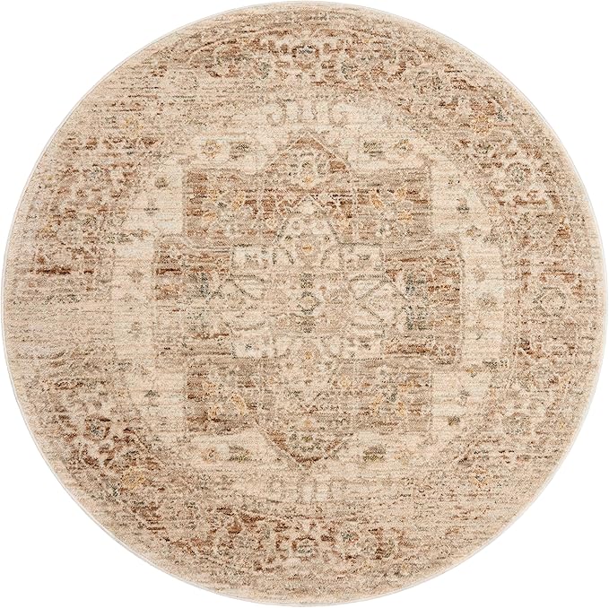 Loloi Magnolia Home by Joanna Gaines Junie Collection JUE-04 Natural/Clay 7'-10" x 10'-2", .38" Pile Height, Area Rug