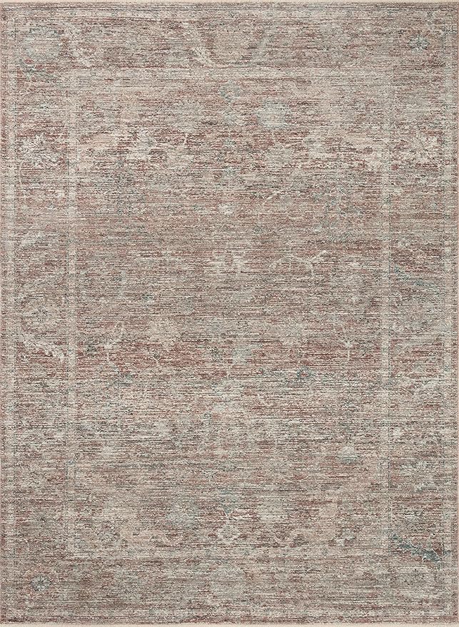 Loloi Magnolia Home by Joanna Gaines Millie Collection MIE-04 Brick/Fog 3'-6" x 5'-6", .25" Pile Height, Accent Rug