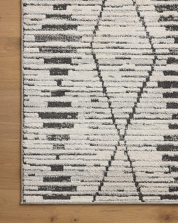 Loloi Kamala Collection KAM-02 Charcoal/Dove 5'-3" x 7'-9" Area Rug